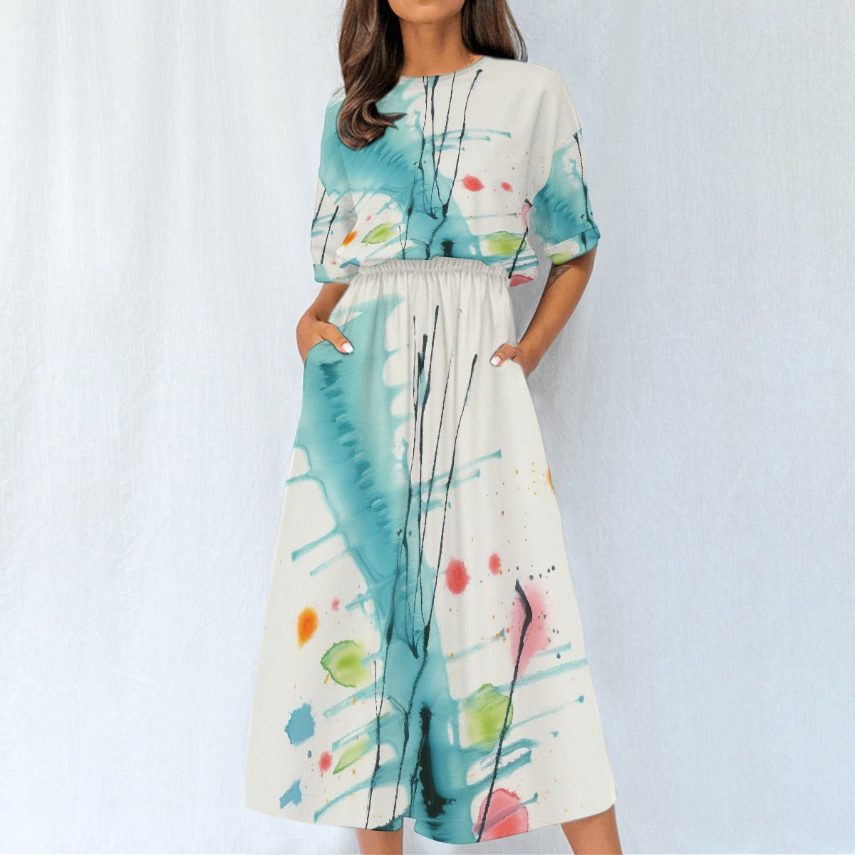 All-Over Print Women's Elastic Waist Dress