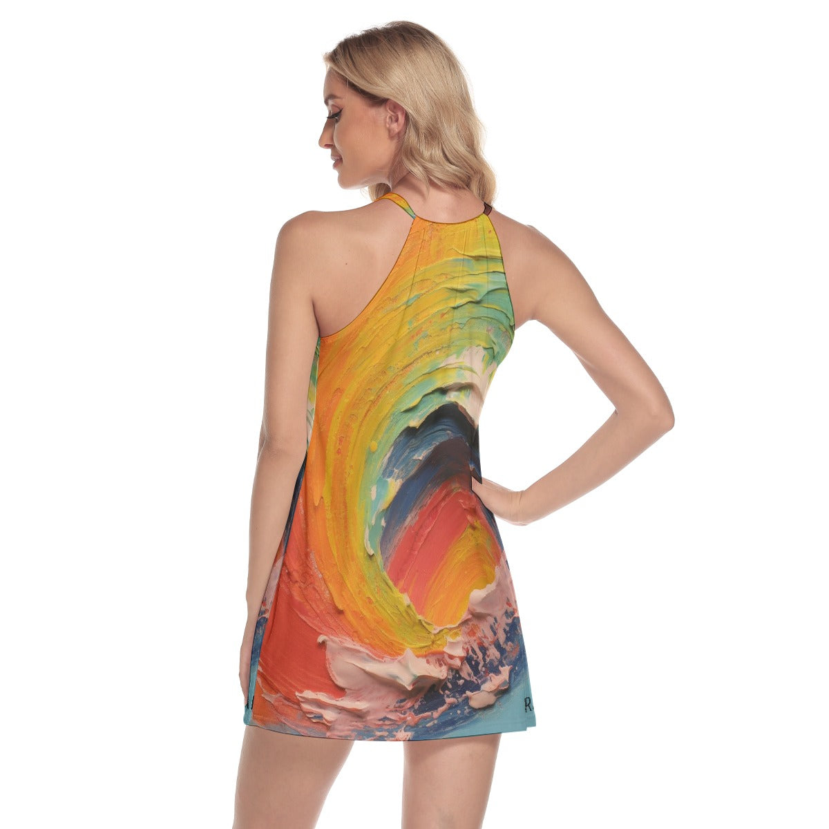 All-Over Print Women's Round Neck Above Knee Dress