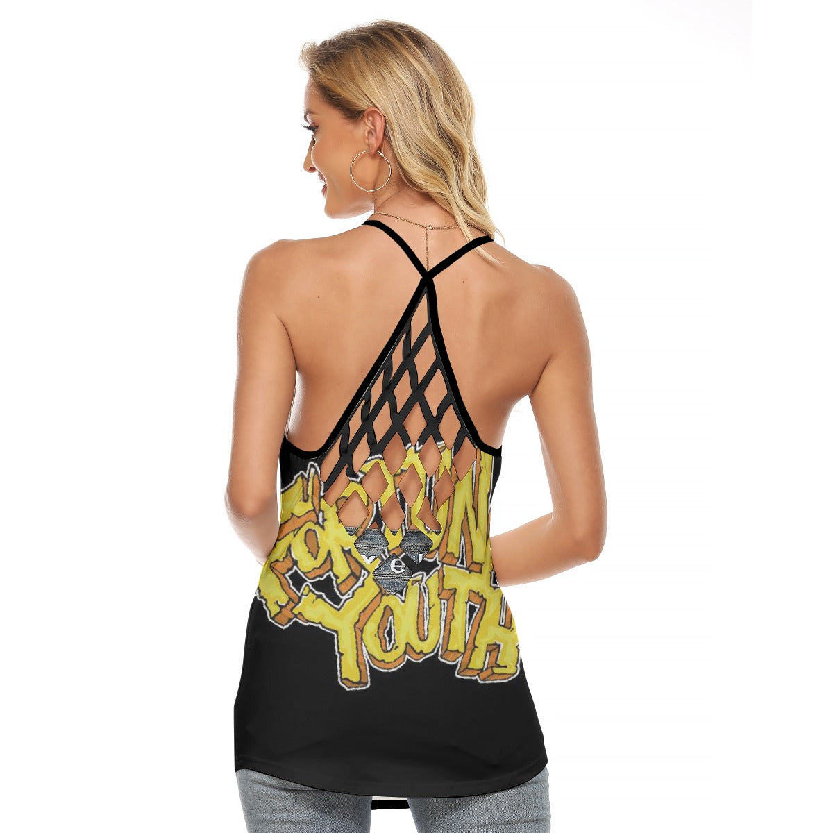 All-Over Print Women's Criss-Cross Open Back Tank Top