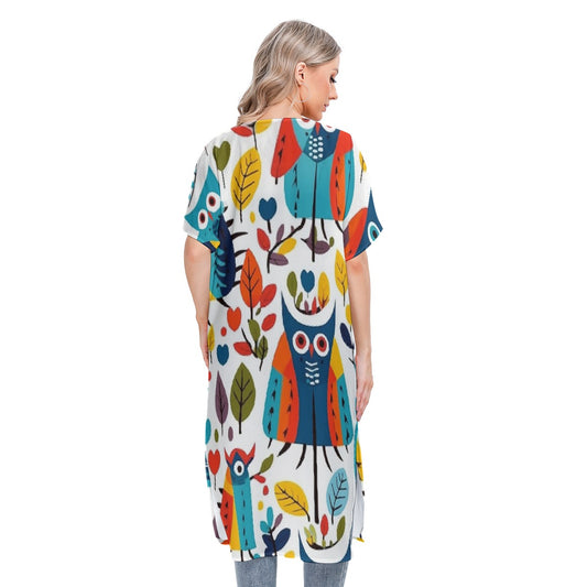 All-Over Print Women's Short Sleeve Cardigan