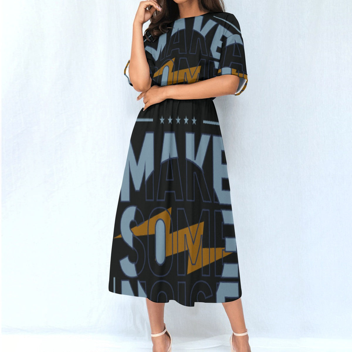 All-Over Print Women's Elastic Waist Dress