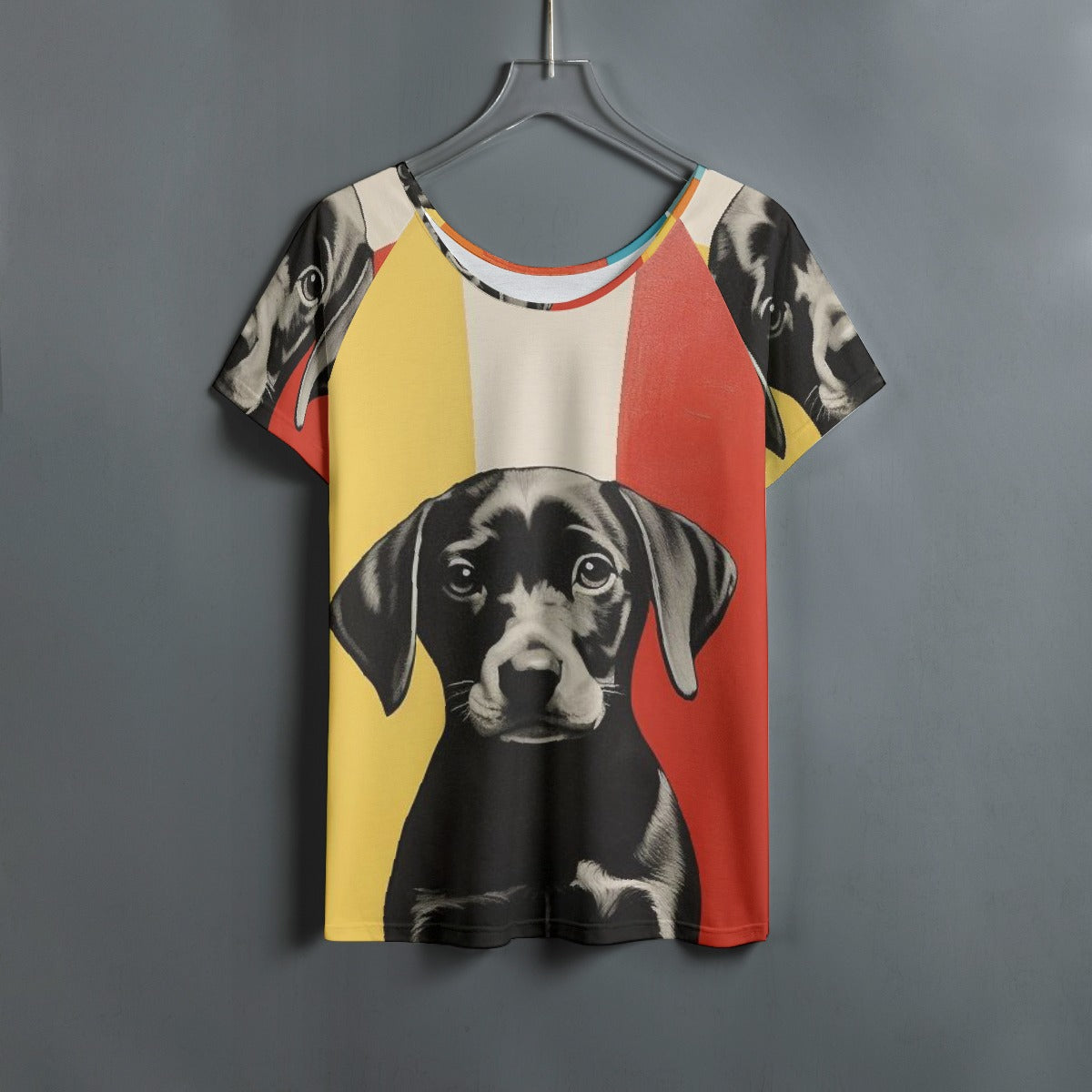 All-Over Print Women's Round Neck T-shirt With Raglan Sleeve