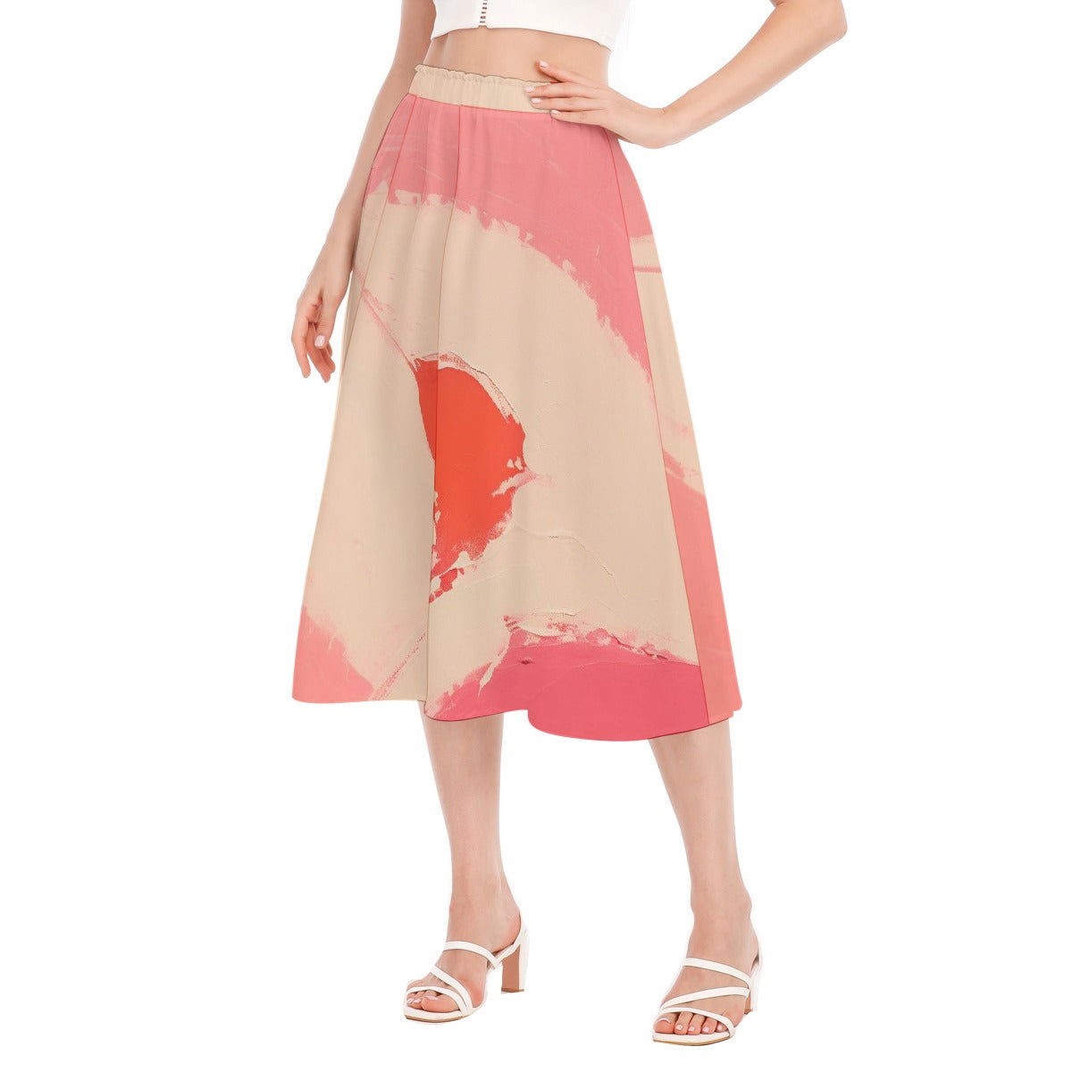 All-Over Print Women's Long Section Chiffon Skirt