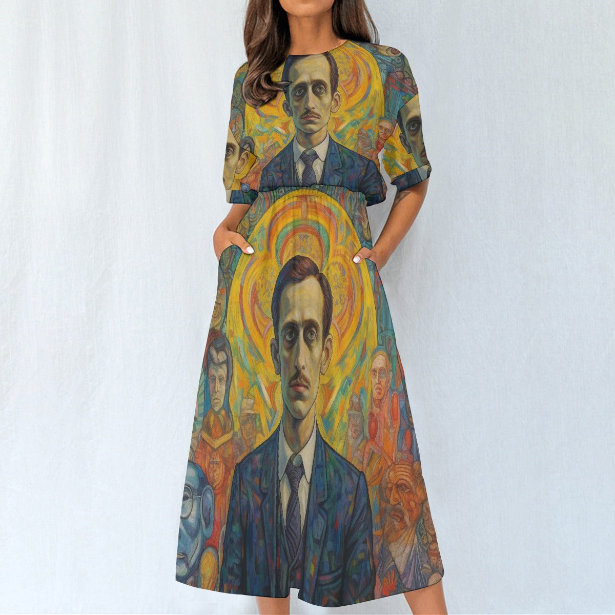 All-Over Print Women's Elastic Waist Dress