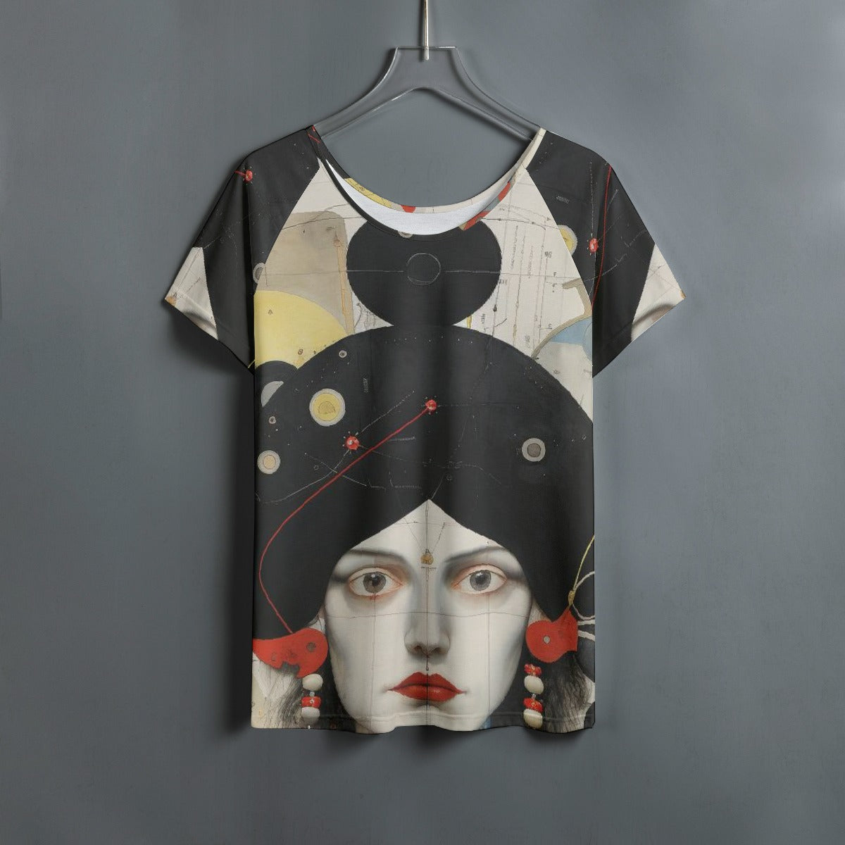 All-Over Print Women's Round Neck T-shirt With Raglan Sleeve