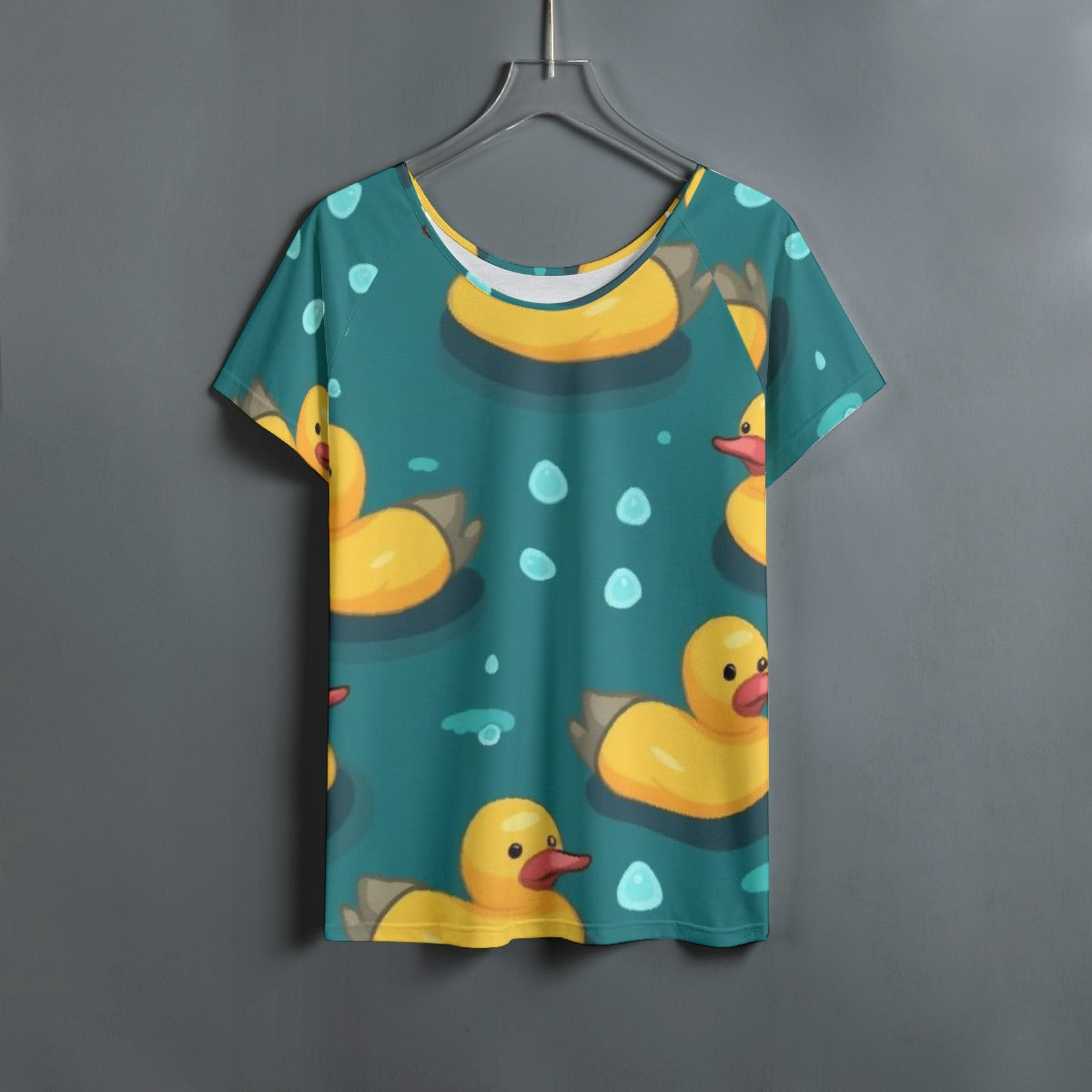 All-Over Print Women's Round Neck T-shirt With Raglan Sleeve