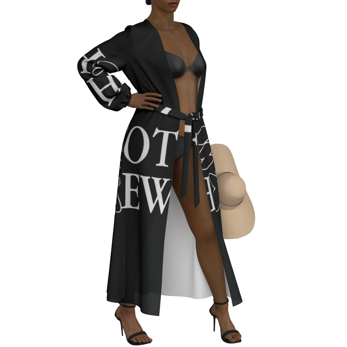 All-Over Print Women's Lace-up Chiffon Robe