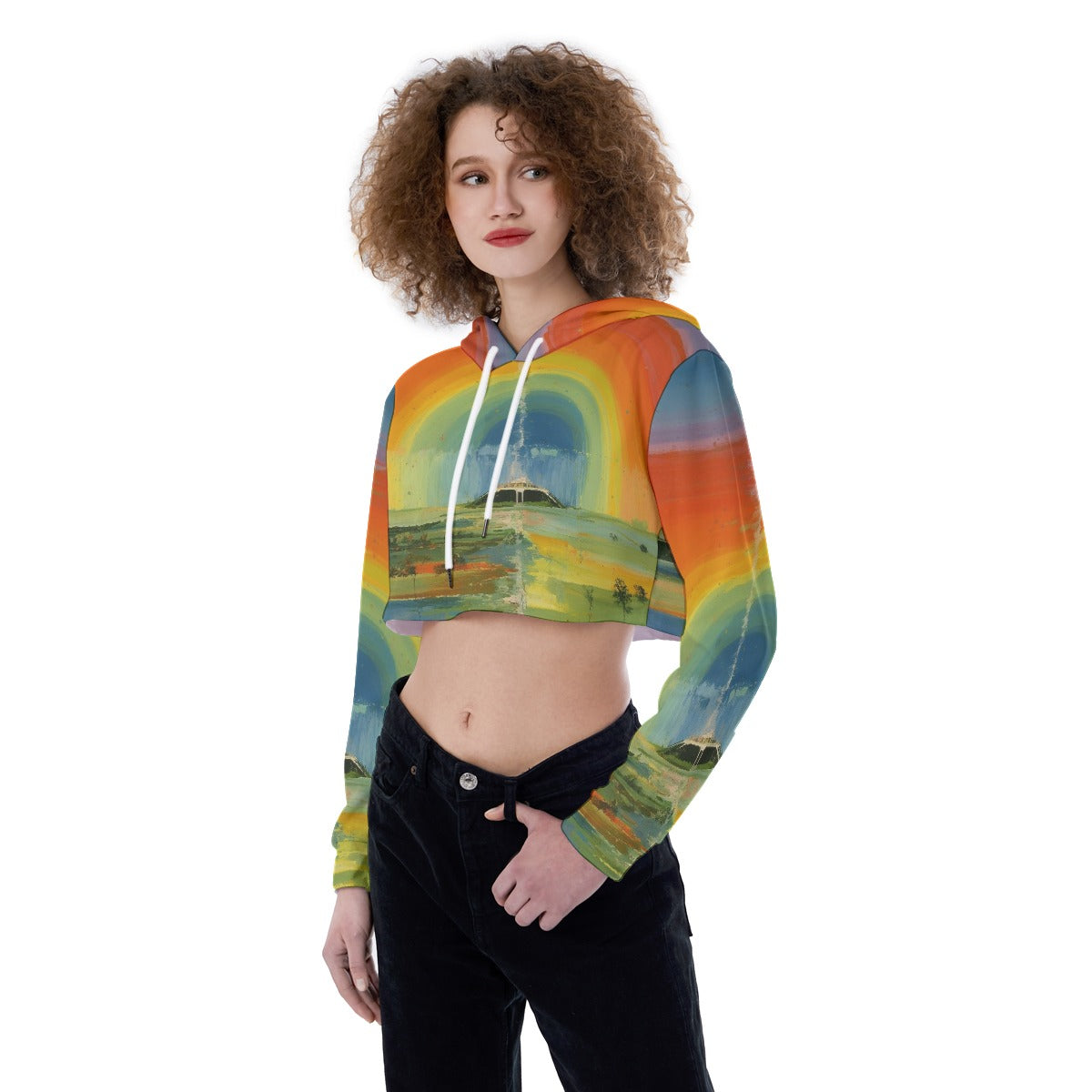 All-Over Print Women's Crop Top Hoodie