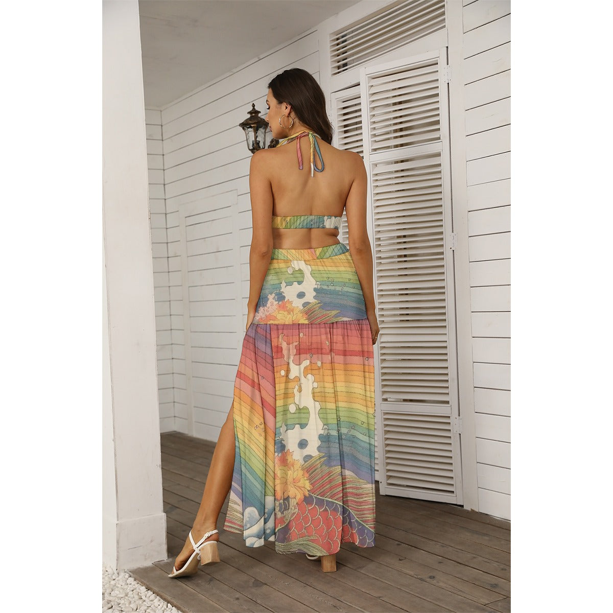 All-Over Print Women's Tie Back Wrap Dress