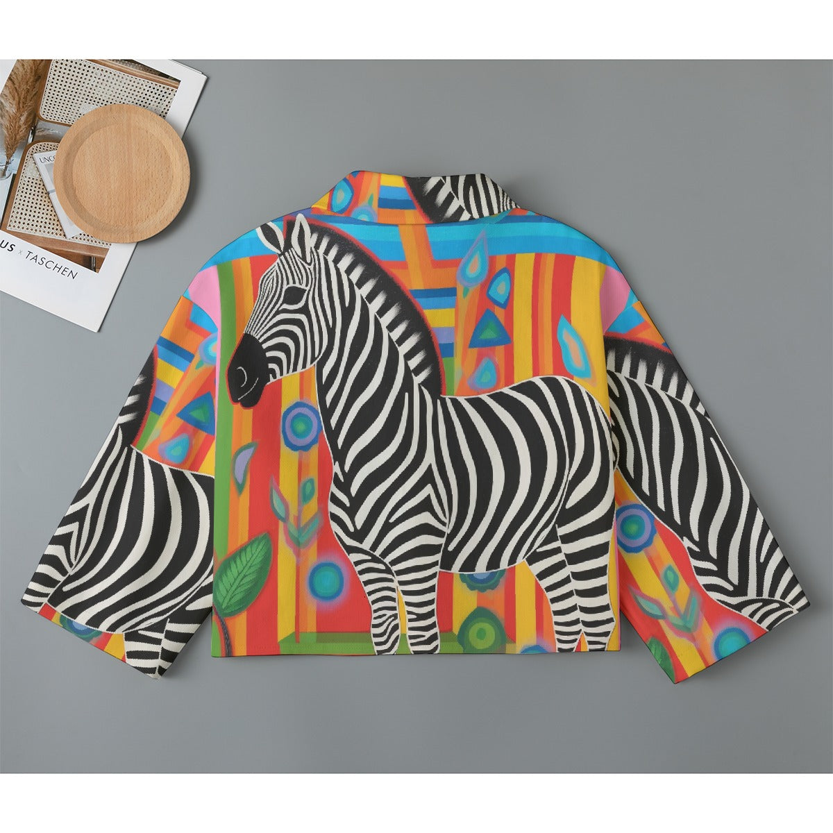 All-Over Print Women's Cropped Jacket | 245GSM Cotton