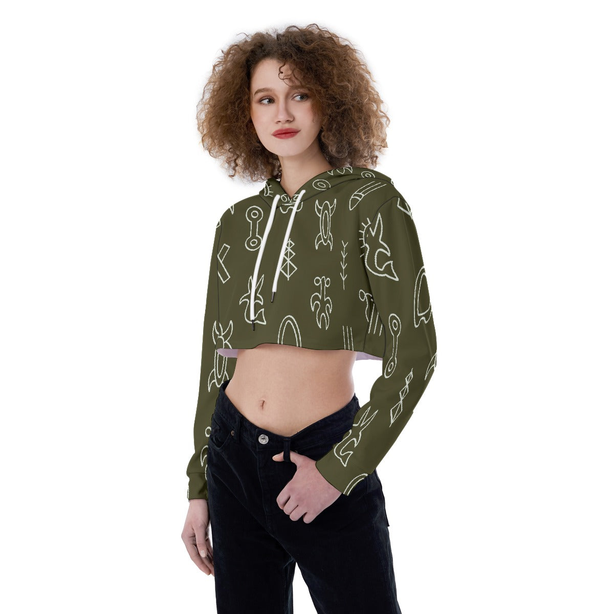 All-Over Print Women's Crop Top Hoodie