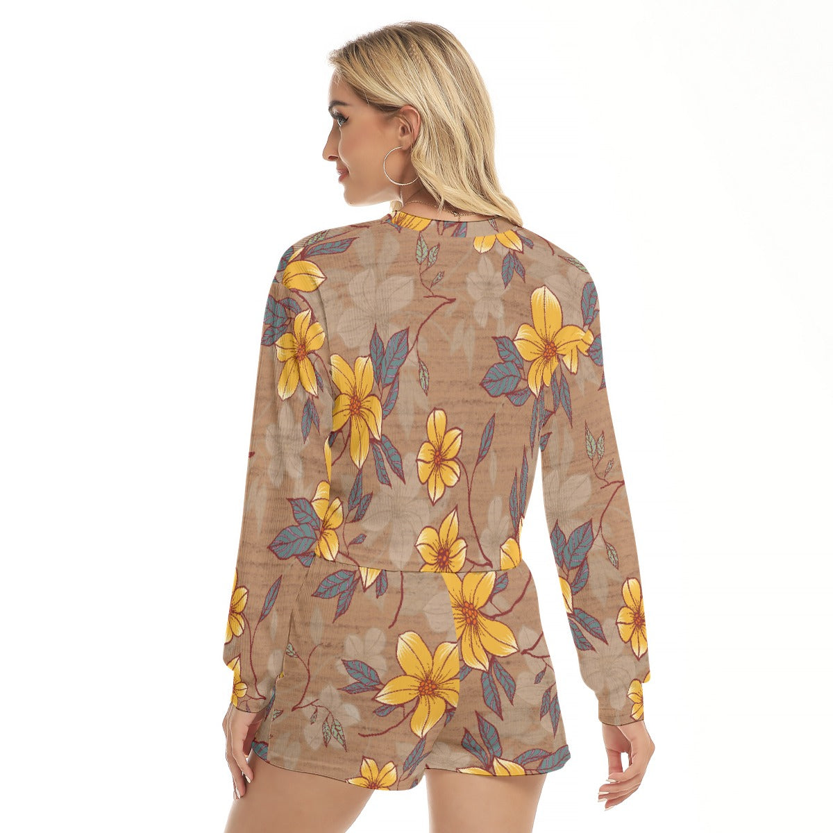 All-Over Print Women's Short Sweatshirt And Pants Suit