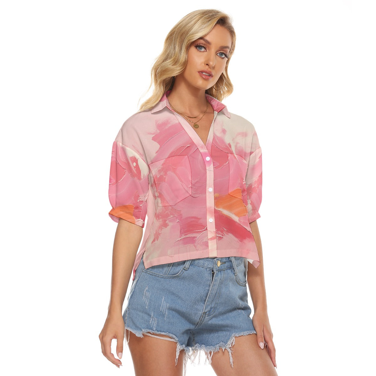 All-Over Print Women's V-neck Shirts