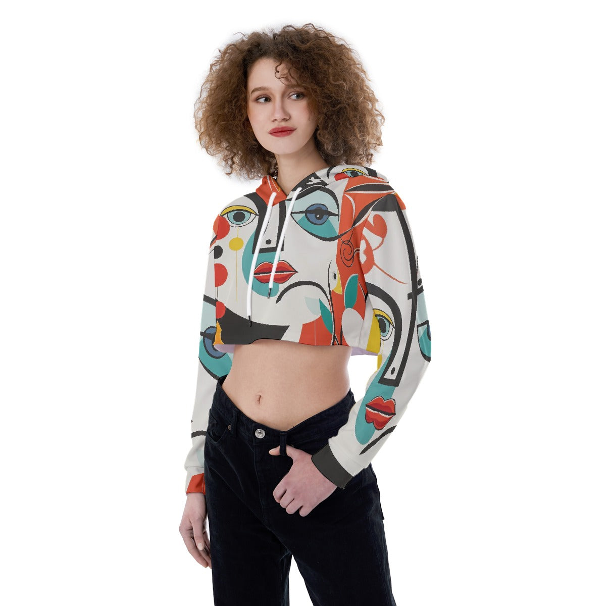 All-Over Print Women's Crop Top Hoodie