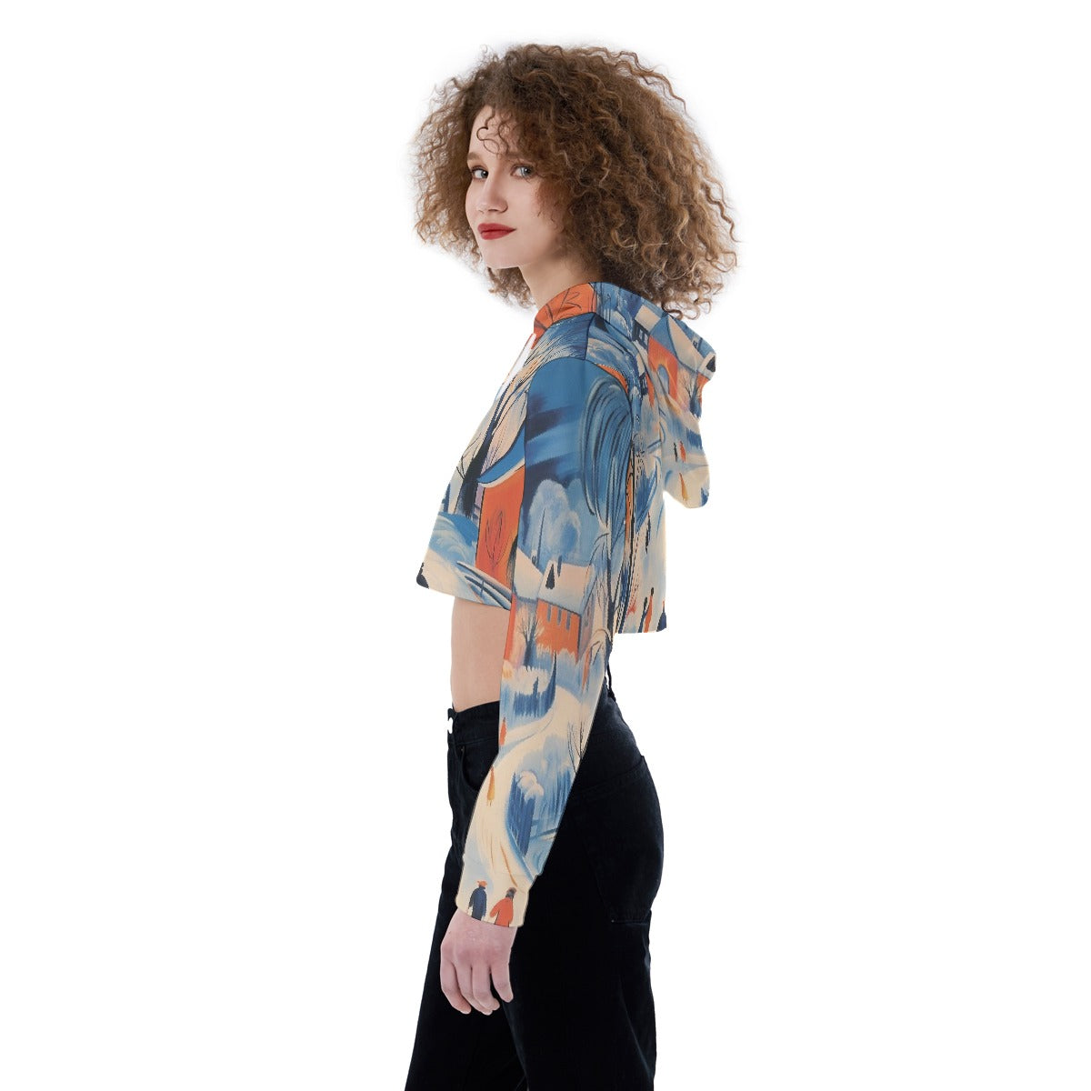 All-Over Print Women's Crop Top Hoodie