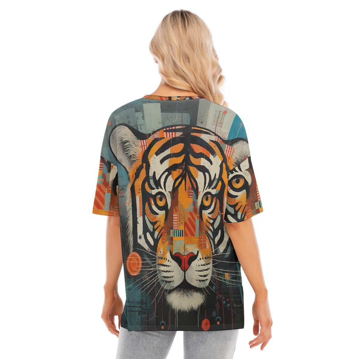 All-Over Print Women's Short Sleeves T-shirt With Hem Split