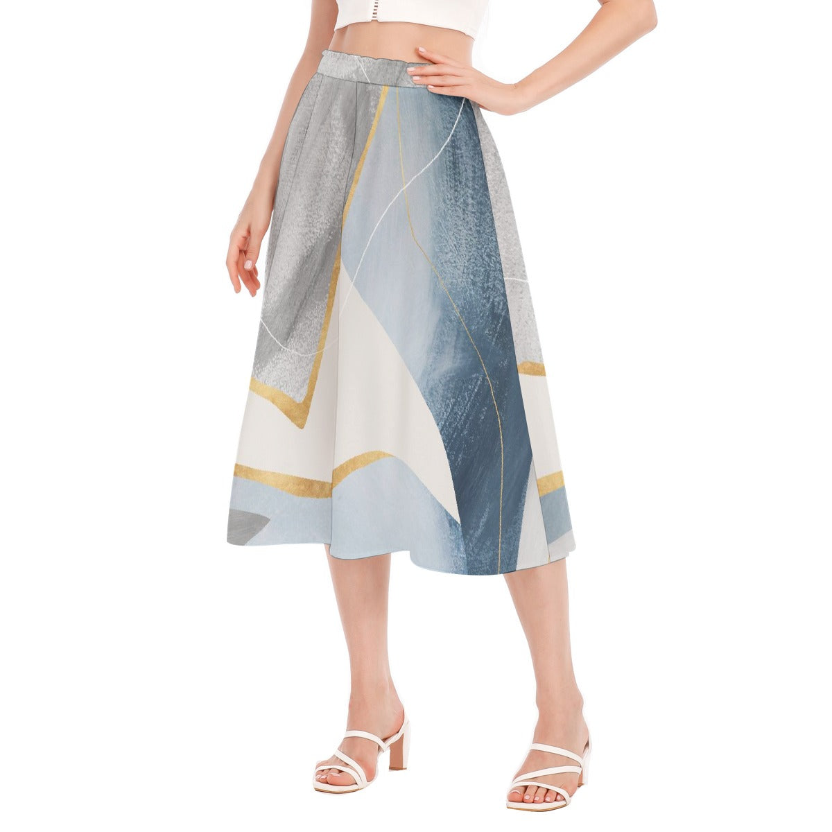 All-Over Print Women's Long Section Chiffon Skirt