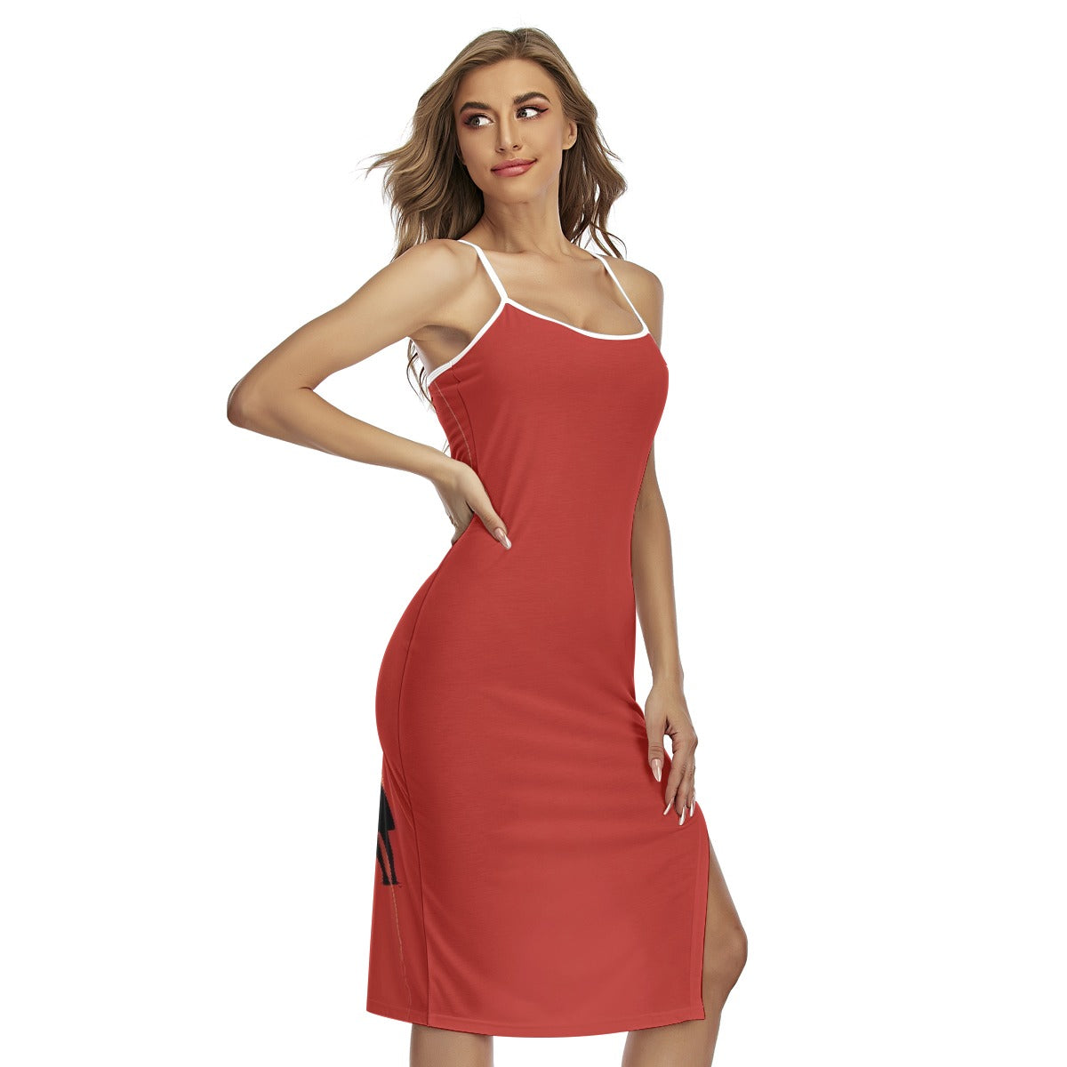 All-Over Print Women's Back Cross Cami Dress