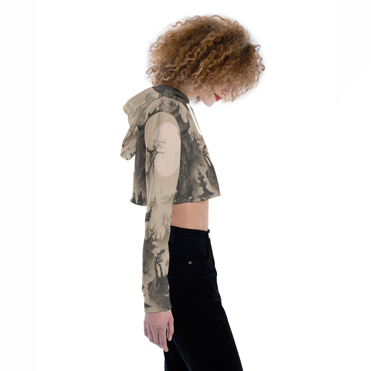 All-Over Print Women's Crop Top Hoodie