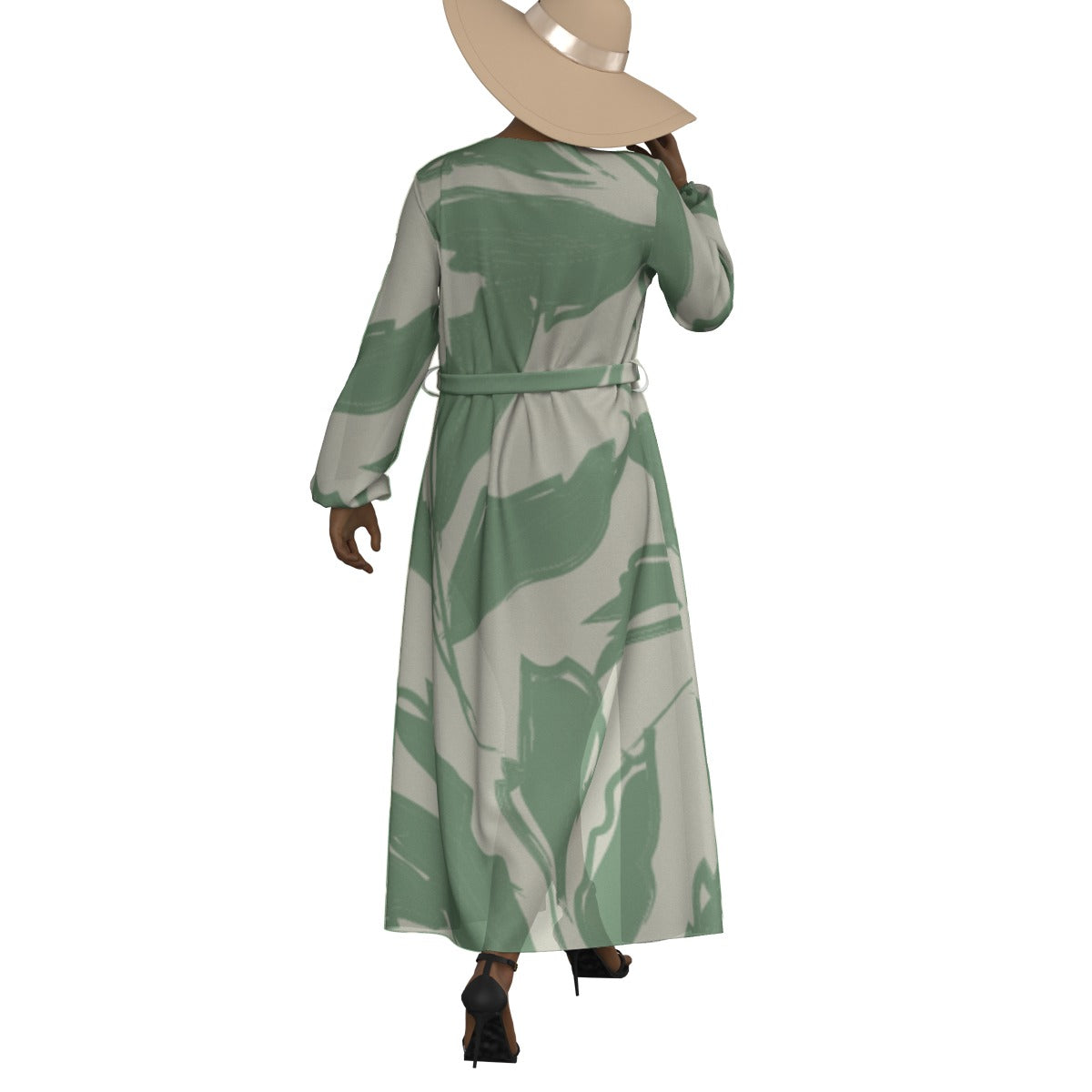 All-Over Print Women's Lace-up Chiffon Robe