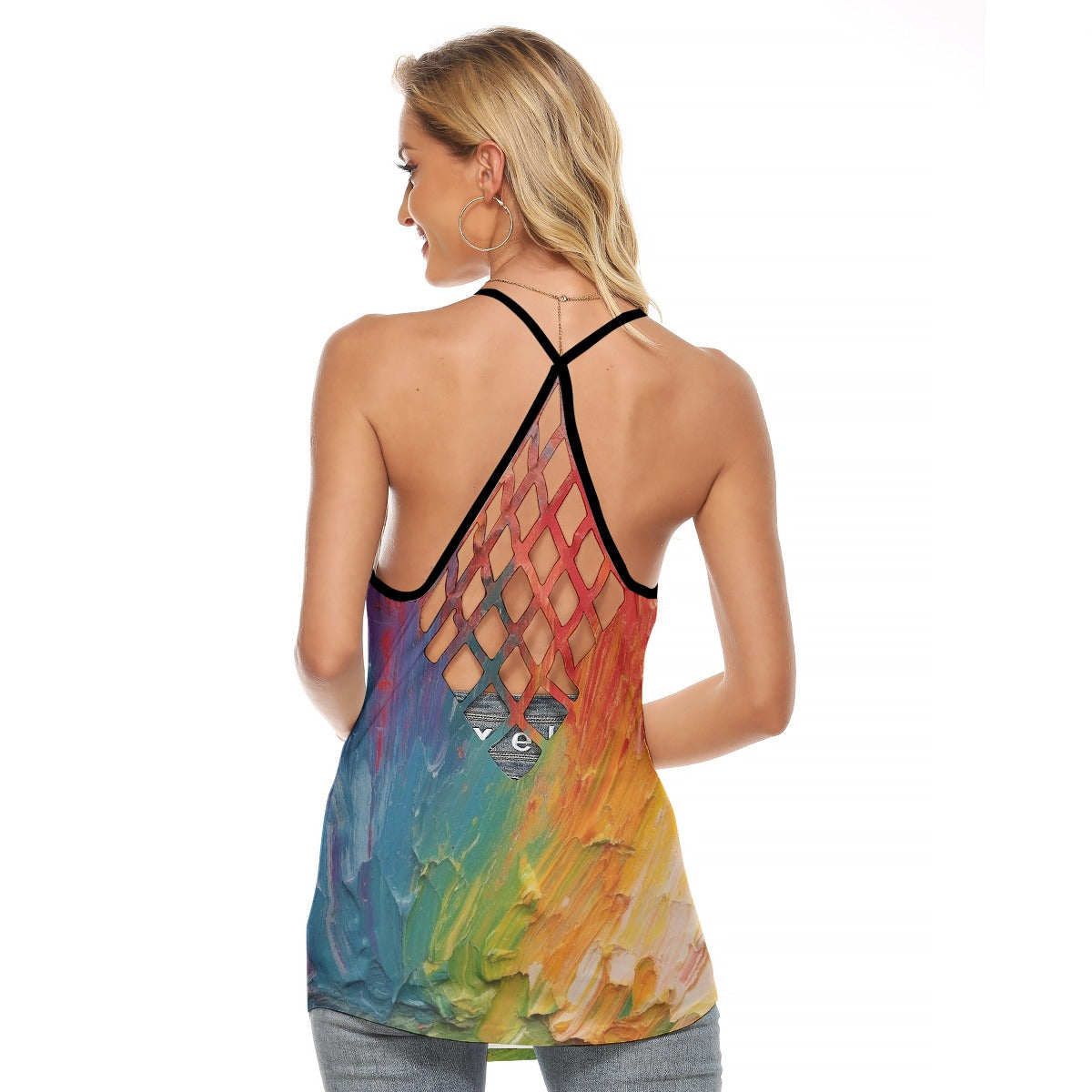 All-Over Print Women's Criss-Cross Open Back Tank Top