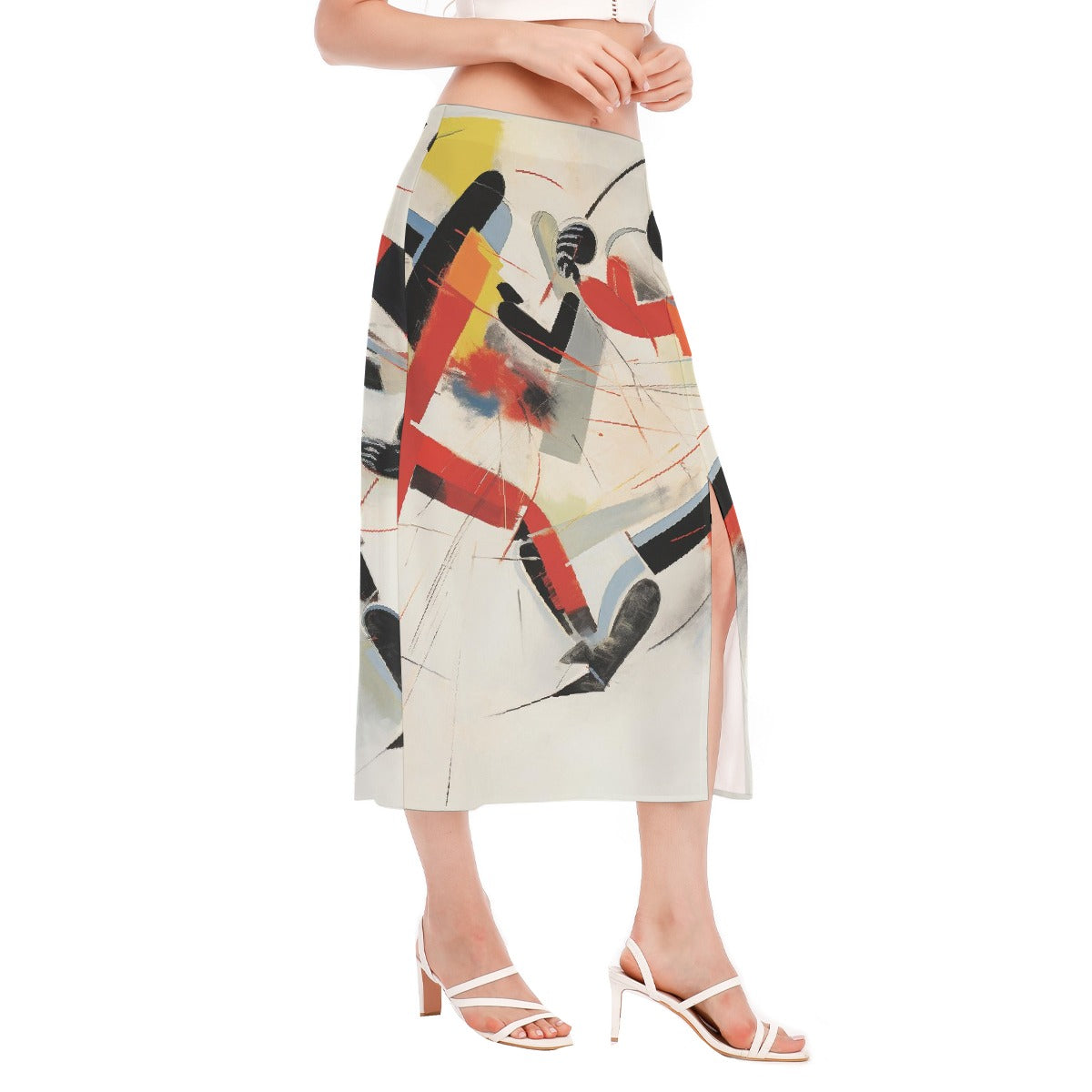 All-Over Print Women's High Slit Long Skirt