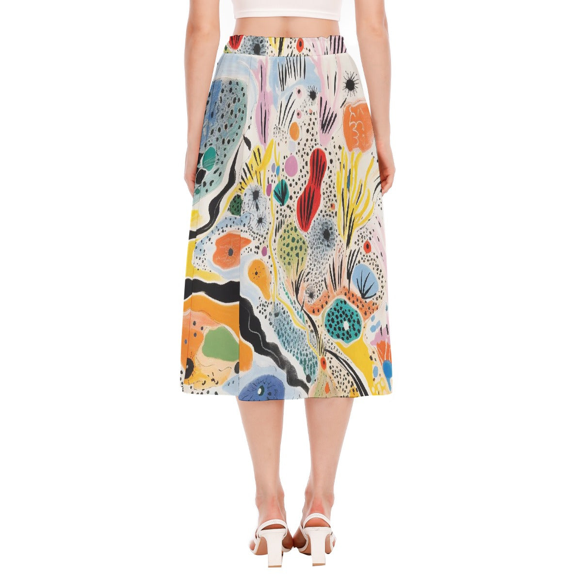 All-Over Print Women's Long Section Chiffon Skirt