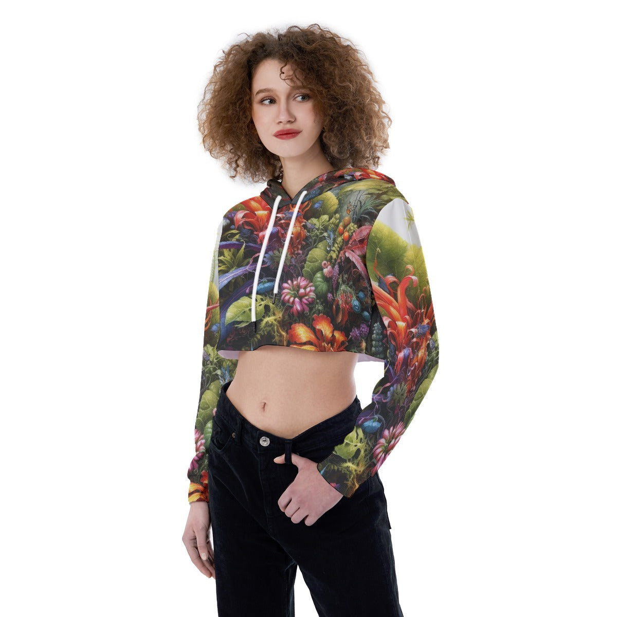 All-Over Print Women's Crop Top Hoodie