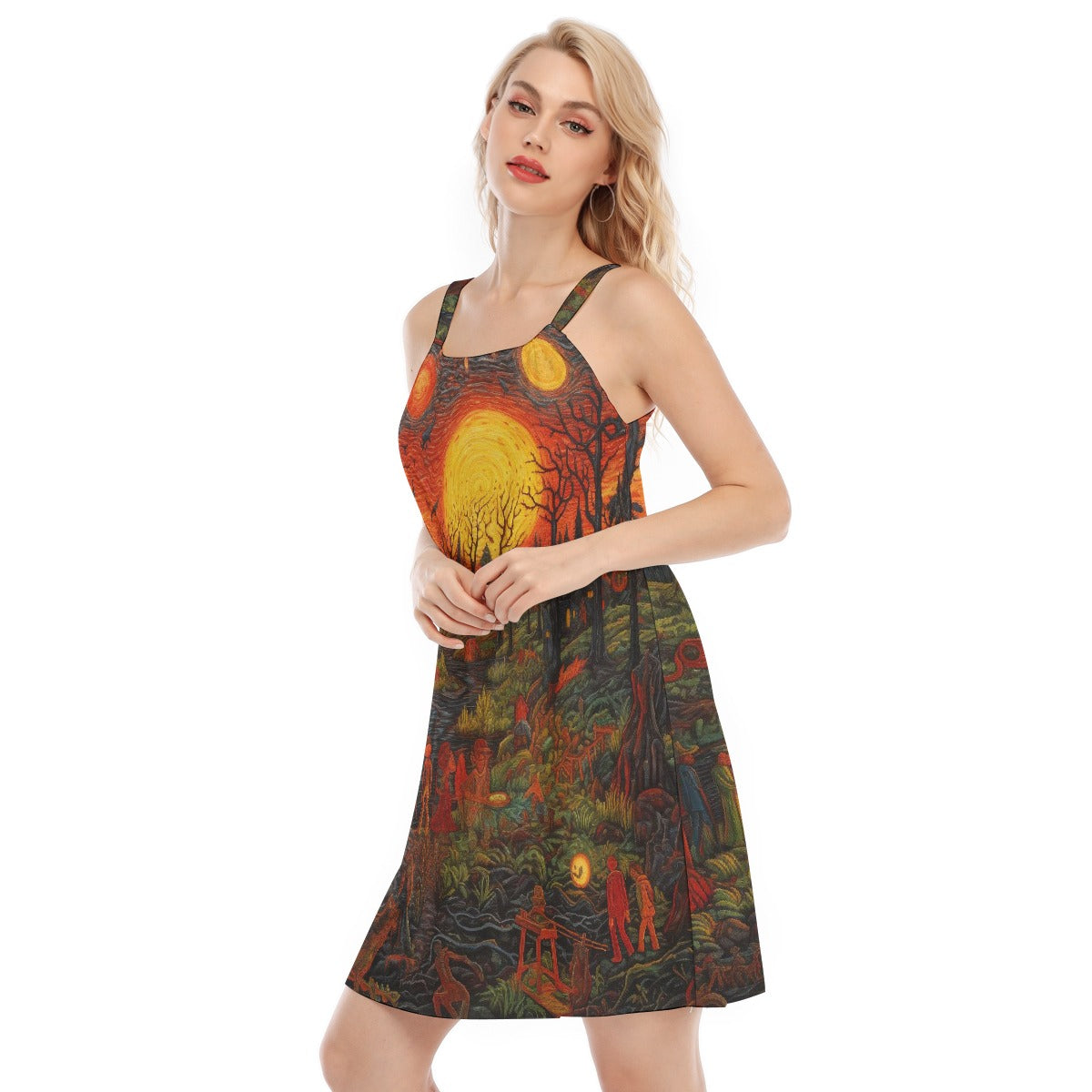 All-Over Print Women's O-neck Cami Dress