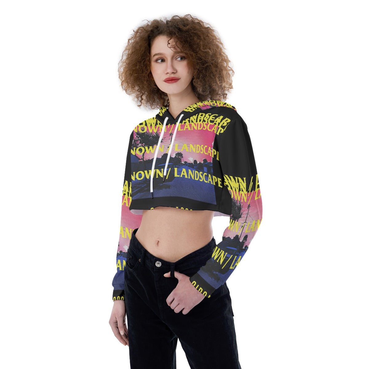 All-Over Print Women's Crop Top Hoodie