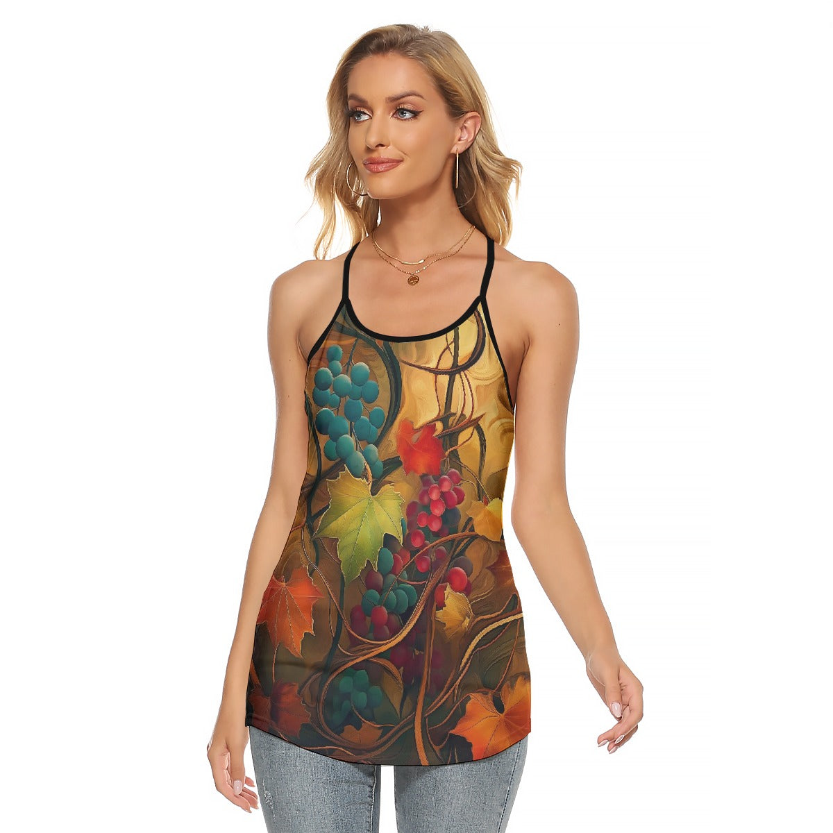 All-Over Print Women's Criss-Cross Open Back Tank Top