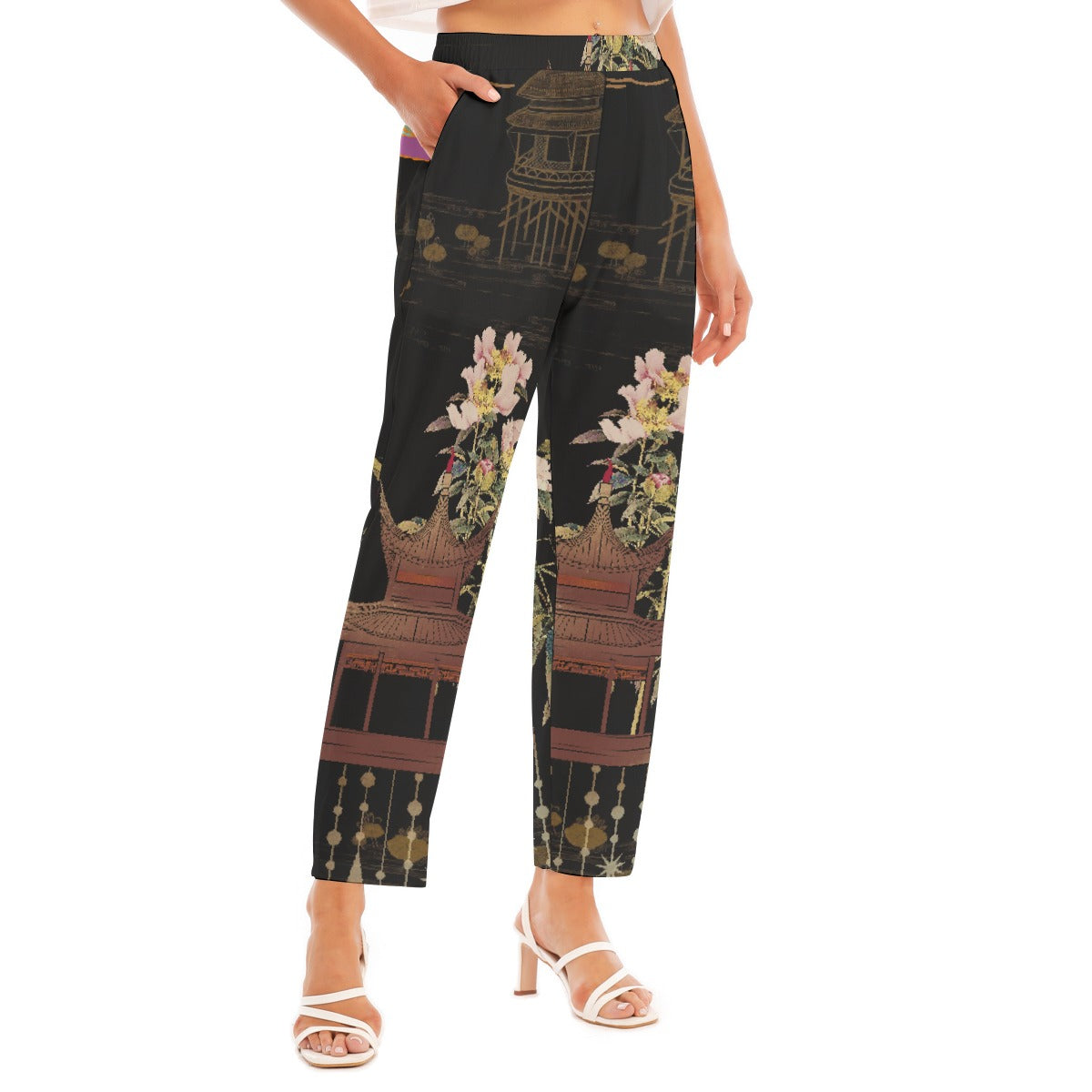 All-Over Print Women's Loose Straight-leg Pants