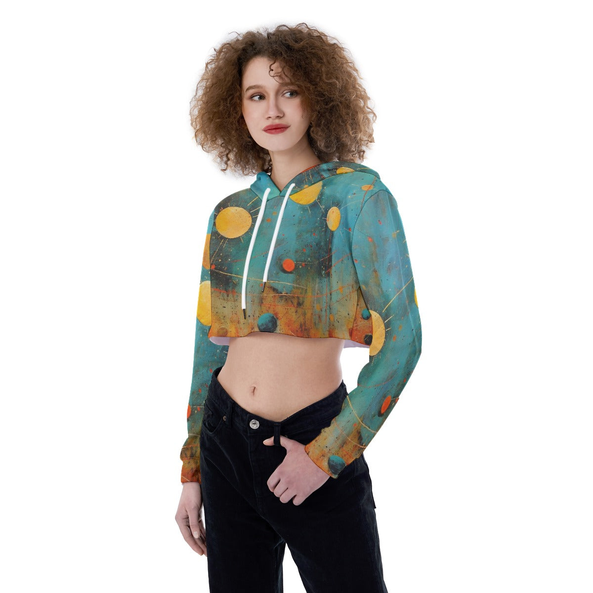 All-Over Print Women's Crop Top Hoodie