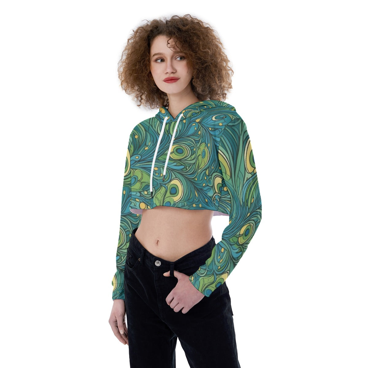 All-Over Print Women's Crop Top Hoodie