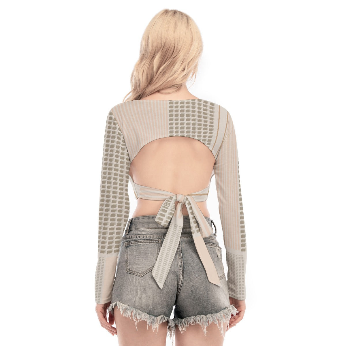 All-Over Print Women's Back Hollow T-shirt With Strap