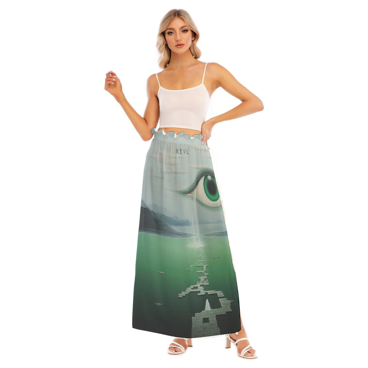 All-Over Print Women's Side Split Skirt