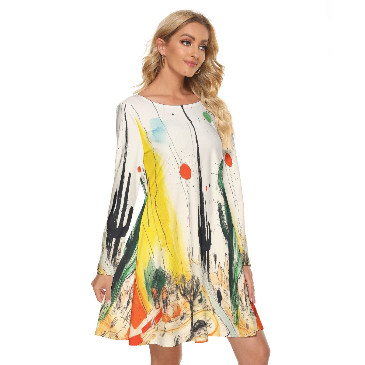 All-Over Print Women's Crew Neck Dress