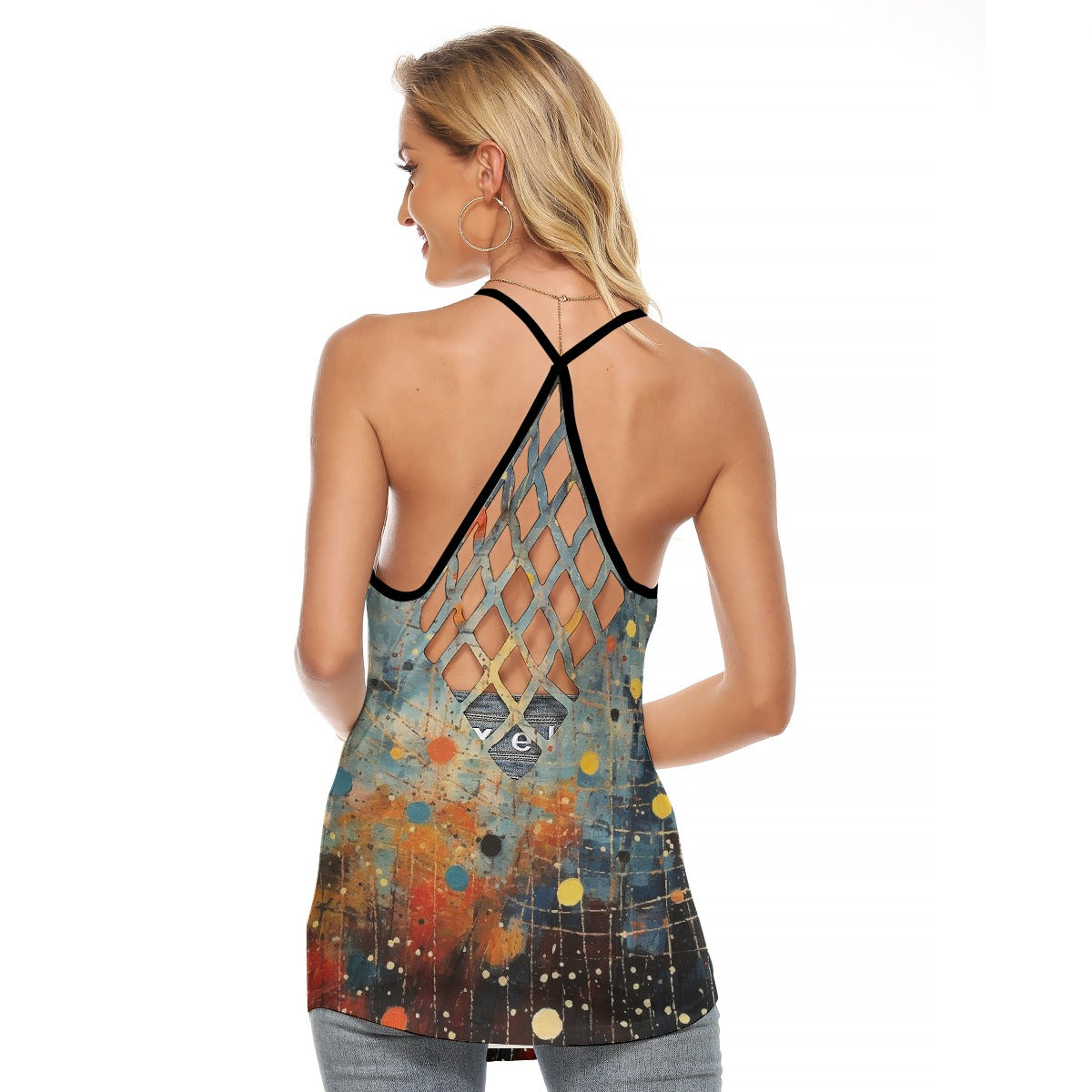 All-Over Print Women's Criss-Cross Open Back Tank Top