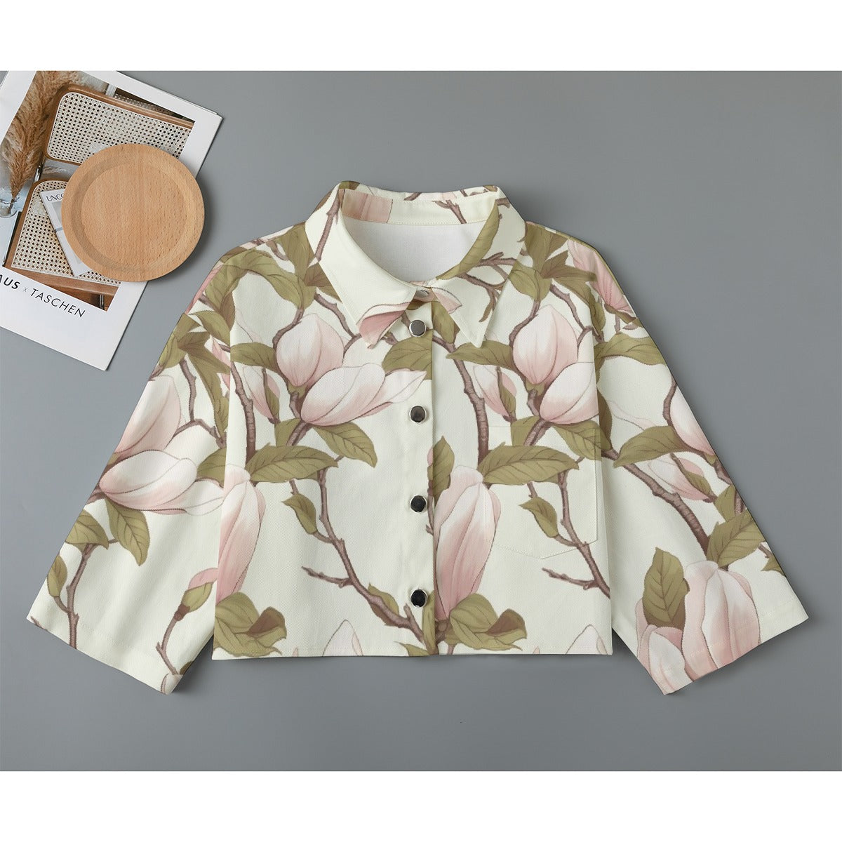 All-Over Print Women's Cropped Jacket | 245GSM Cotton