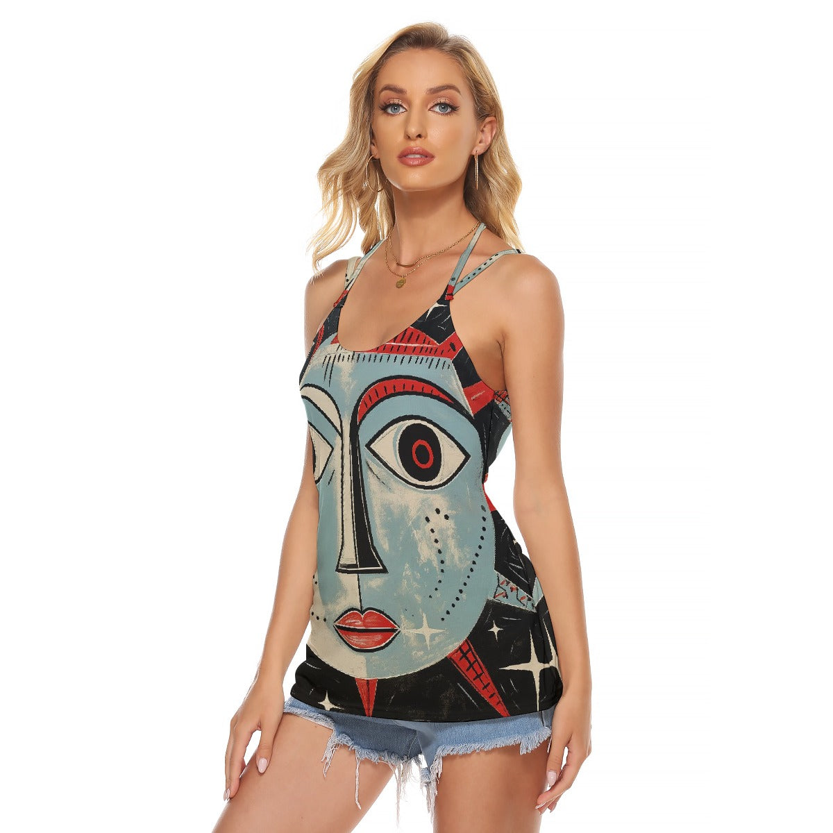 All-Over Print Women's Halter Top With Backless