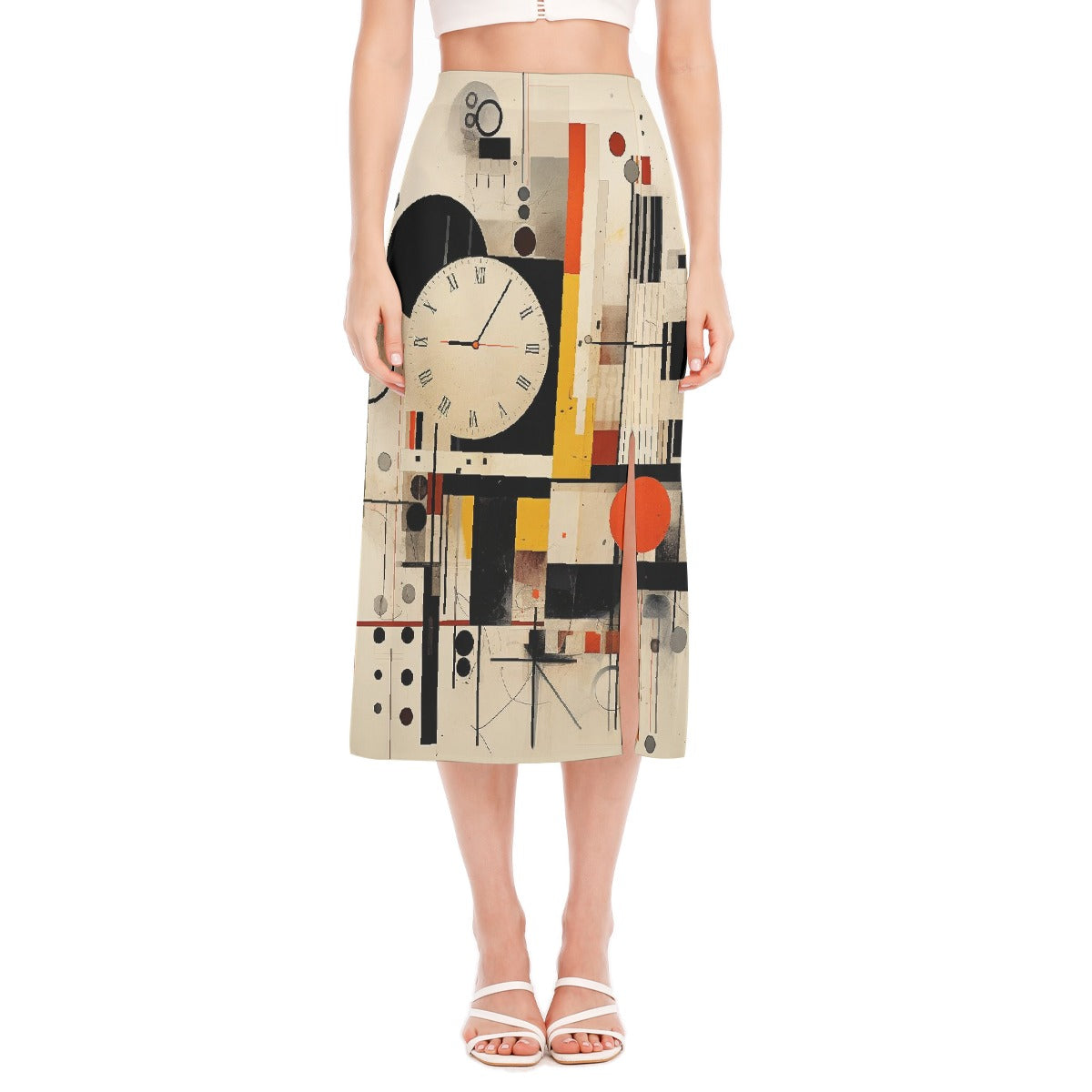 All-Over Print Women's High Slit Long Skirt