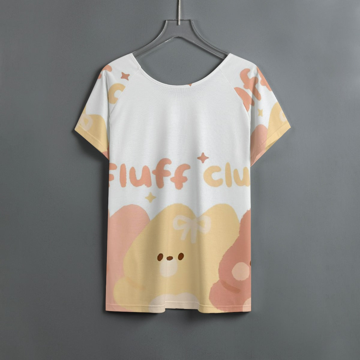 All-Over Print Women's Round Neck T-shirt With Raglan Sleeve