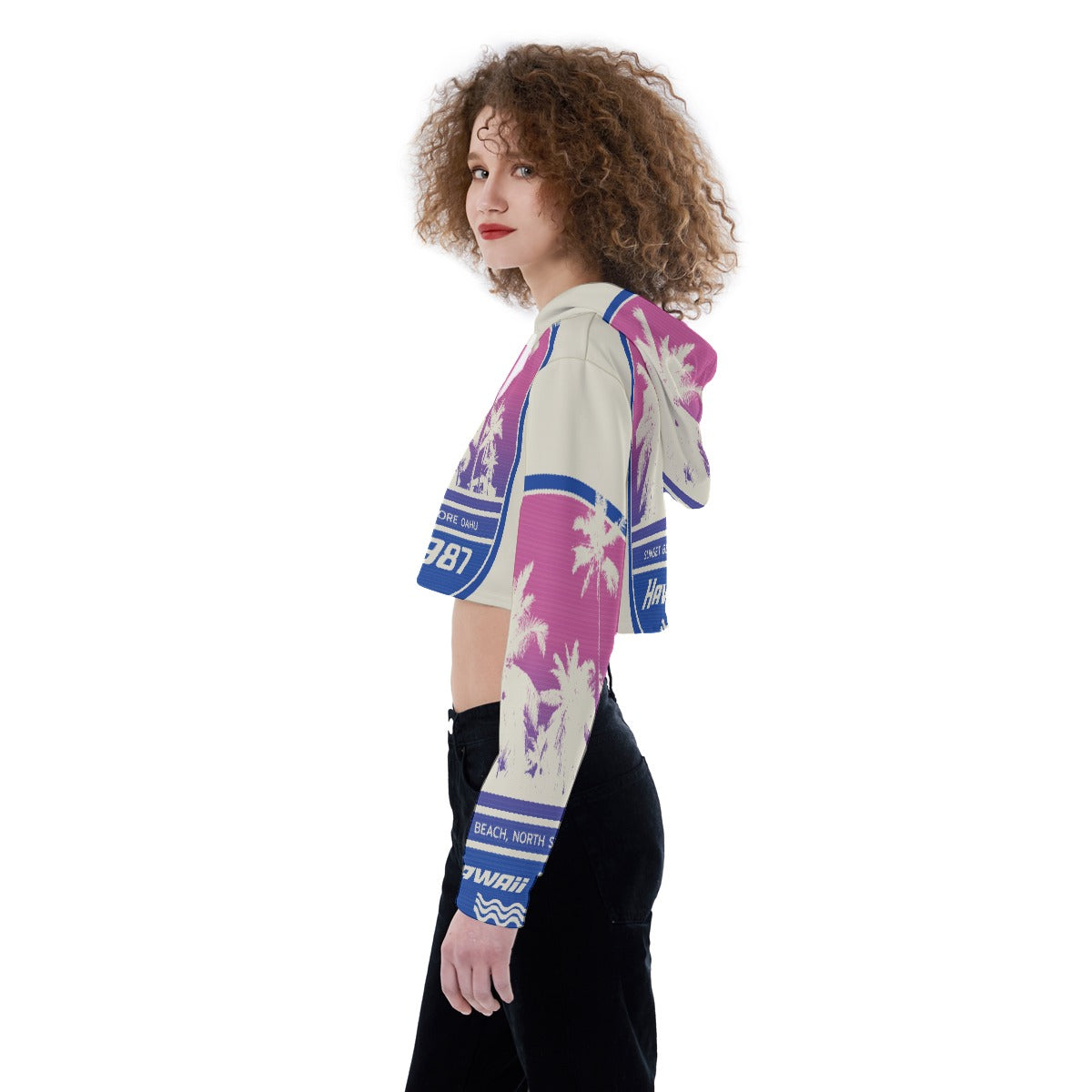 All-Over Print Women's Crop Top Hoodie