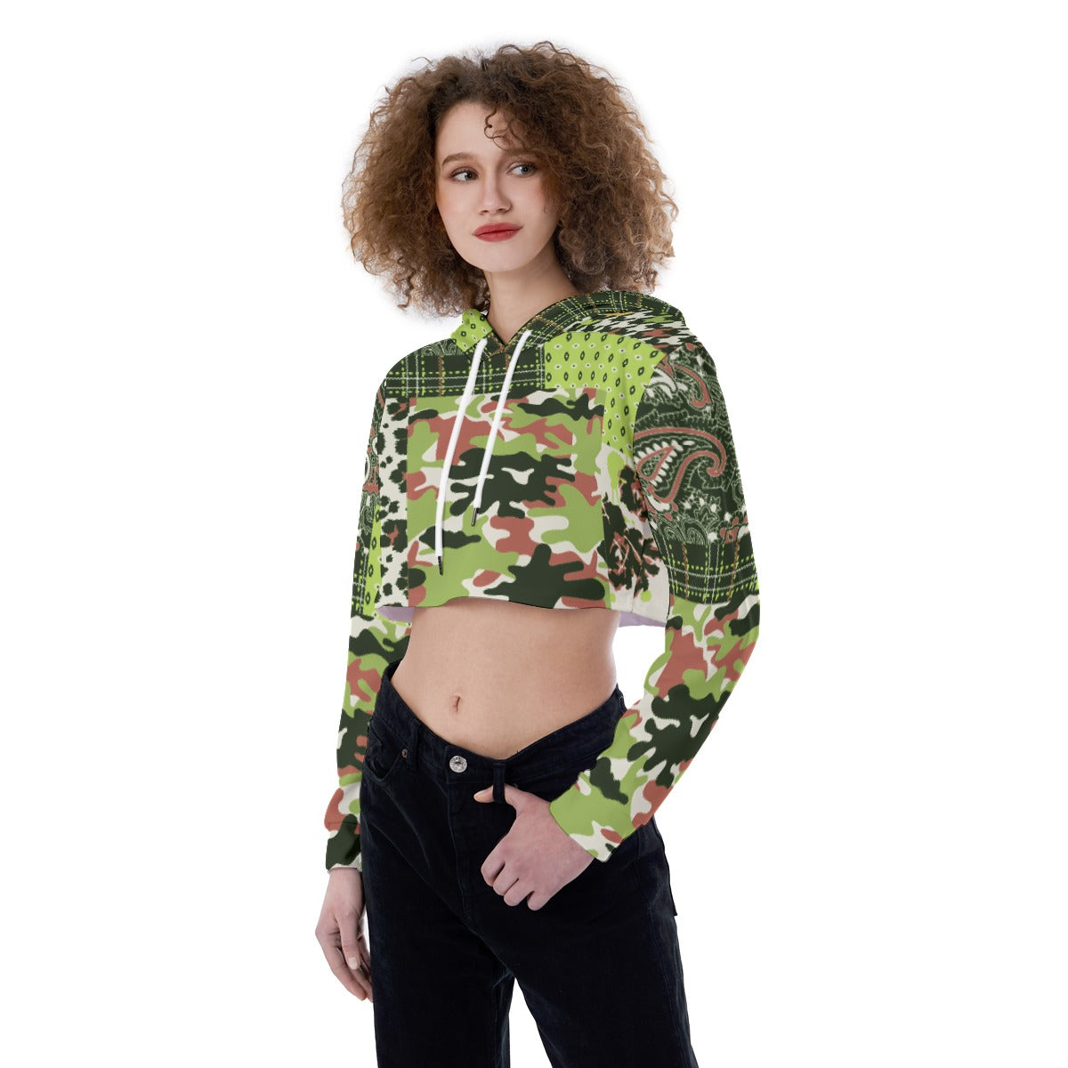 All-Over Print Women's Crop Top Hoodie