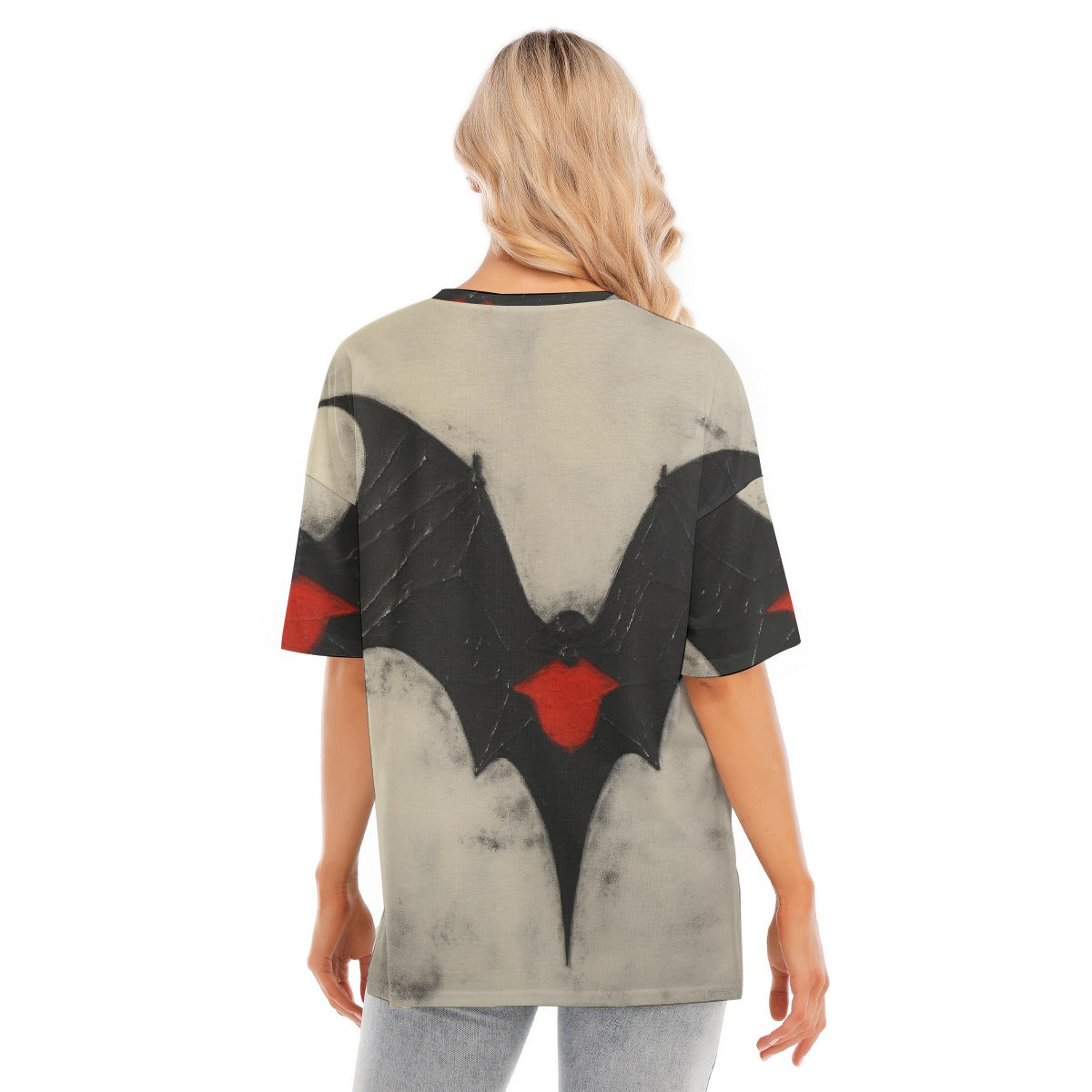 All-Over Print Women's Short Sleeves T-shirt With Hem Split