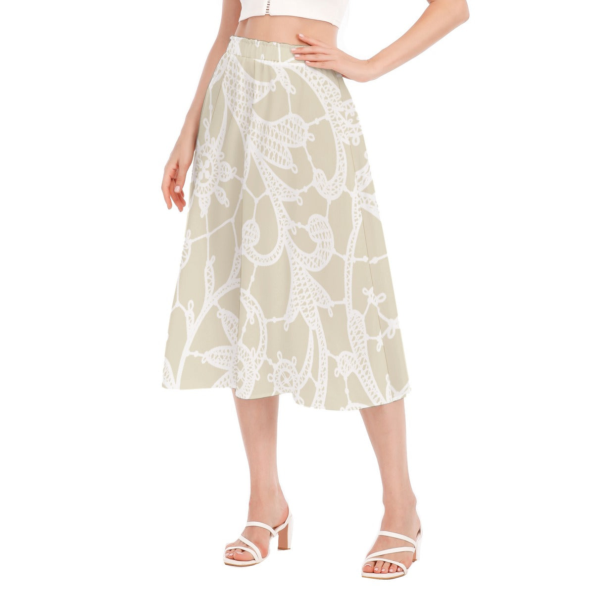 All-Over Print Women's Long Section Chiffon Skirt