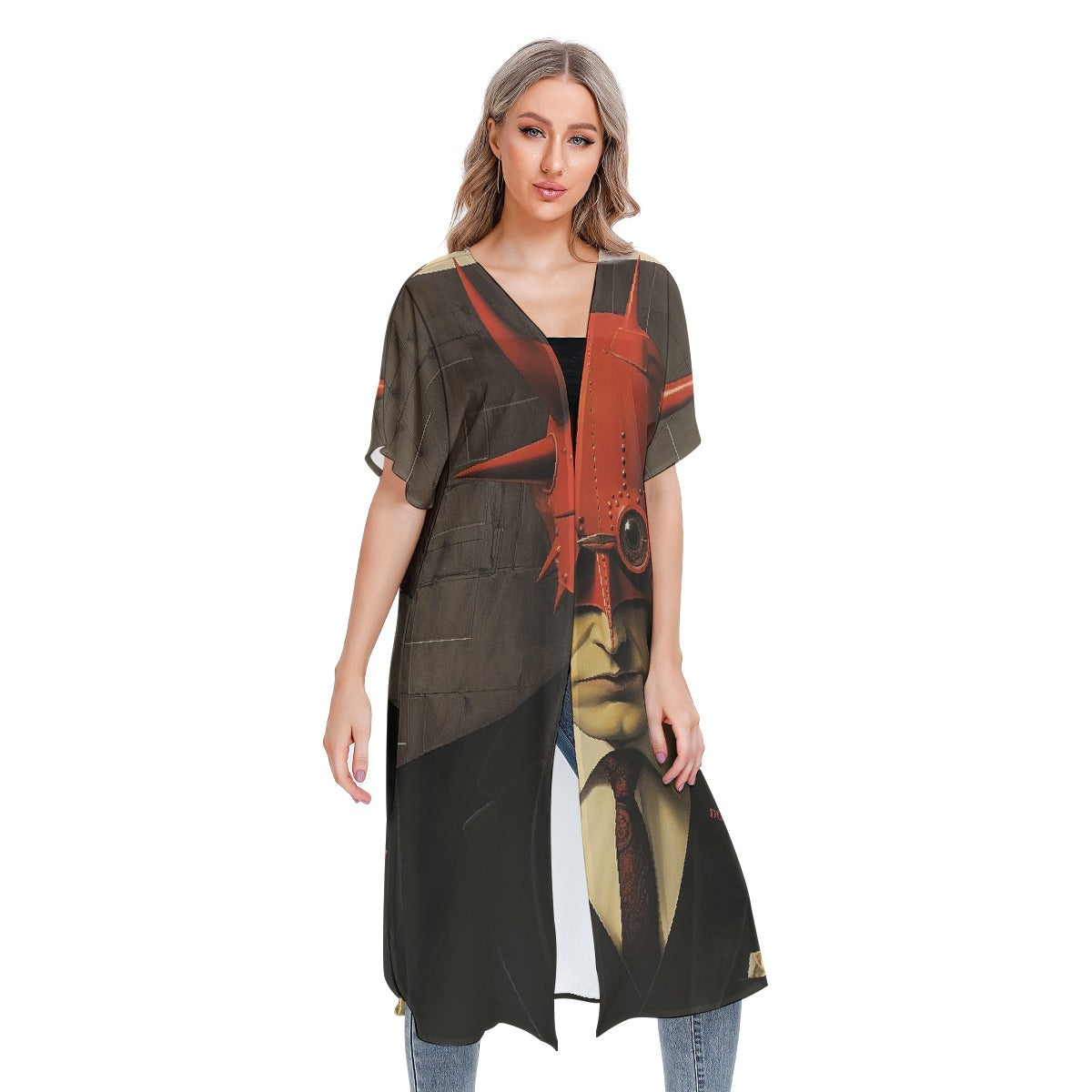 All-Over Print Women's Short Sleeve Cardigan