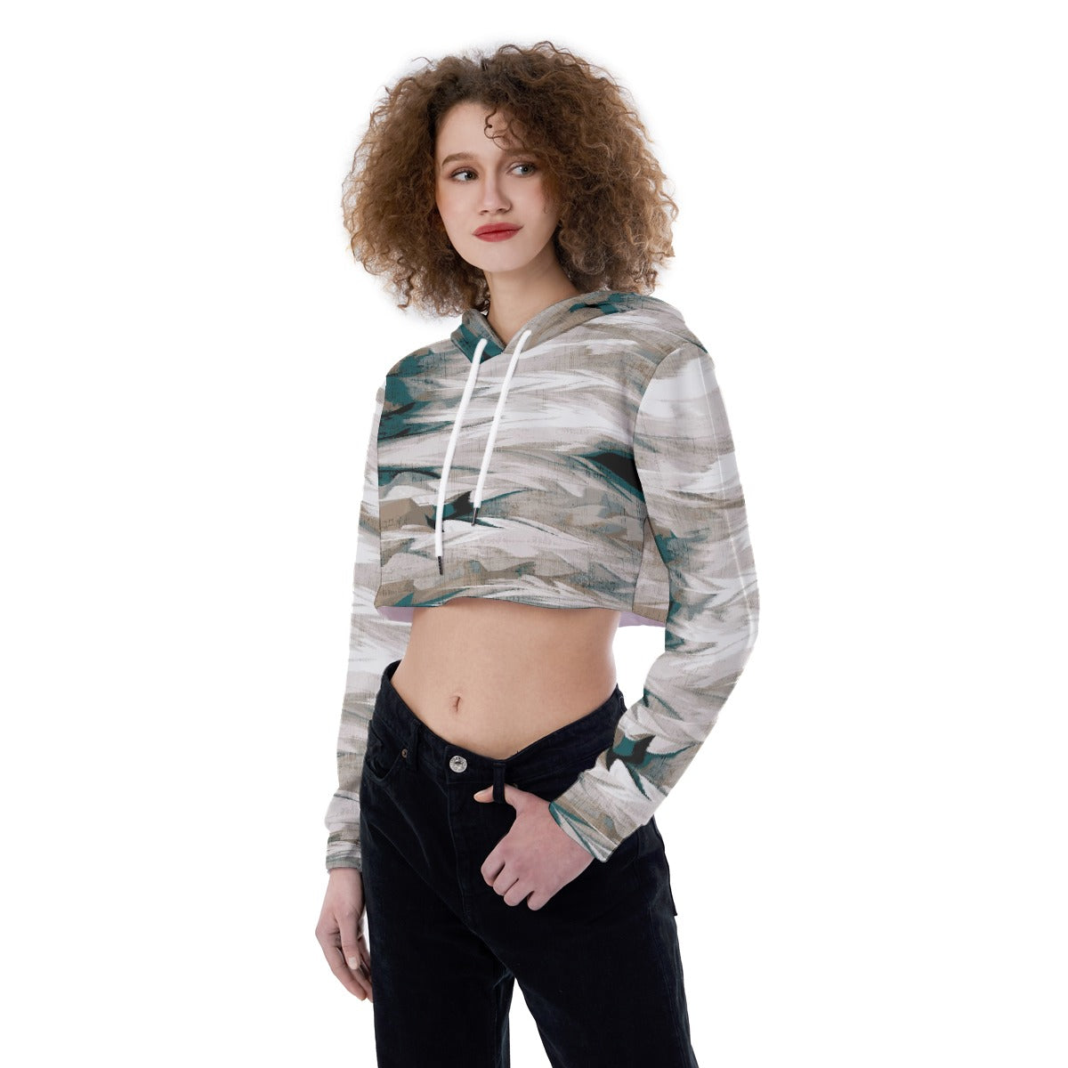 All-Over Print Women's Crop Top Hoodie