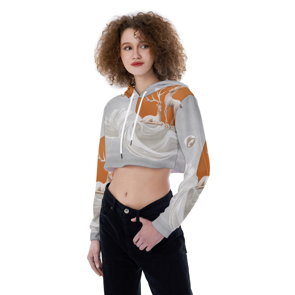 All-Over Print Women's Crop Top Hoodie