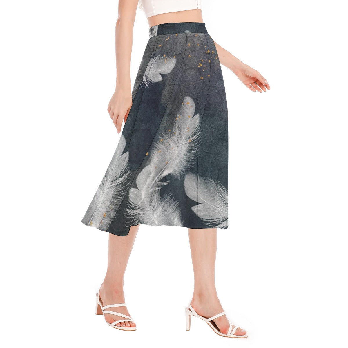 All-Over Print Women's Long Section Chiffon Skirt